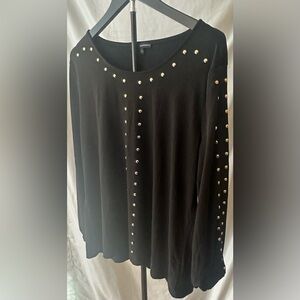 Harve Benard Black Studded Blouse